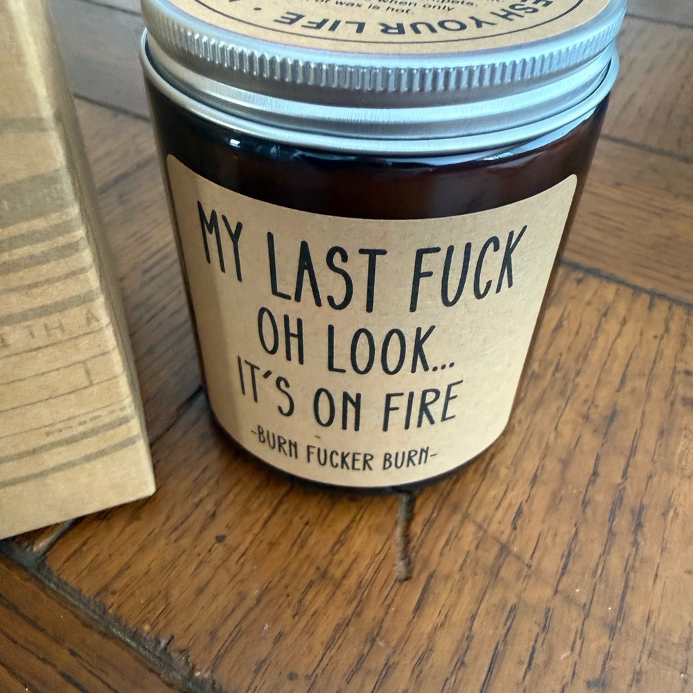 Brown Scented Candle with Silver Lid